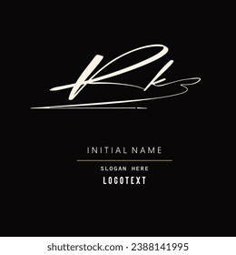 hand drawn Rk letters design. Brush stroke Rk Letter Logo Design. luxury initial logo design, Initial Letter RK Logo, Hand Drawn Signature Logo.eps8