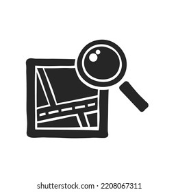 Icono de mapa de ruta dibujado a mano con ilustración de vector de sonido