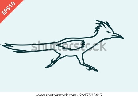 hand drawn road runner logo design vector flat modern isolated illustration