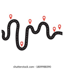 Hand Drawn Road Way Location Infographic Illustration Doodle