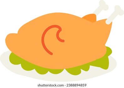 Hand Drawn Roast Turkey Vector Illustration