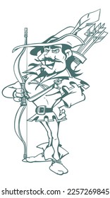 Hand Drawn Robin Hood Vector Illustration