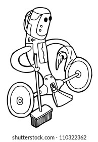 Hand drawn Robot as caricature