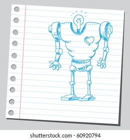 Hand drawn robot model D