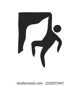 Hand drawn Rock climbing vector illustration