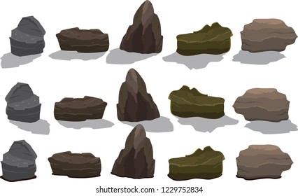 hand drawn rock collection for different usages