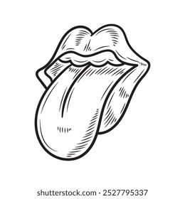 Handgezeichnete Rock n Roll Illustration Farblos - Rolling Stones