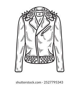 Desenhado à Mão Rock n Roll Ilustração Incolor - Man Jacket