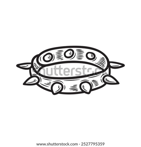 Hand Drawn Rock n Roll Illustration Colorless - Accessories