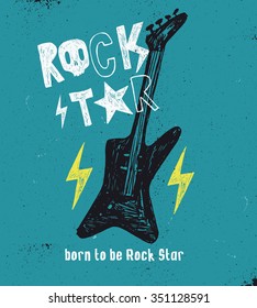 Hand drawn Rock Star typography.