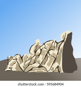 Hand drawn Rock. Vector Illustration.