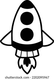 Hand Drawn rocket illustration isolated on background