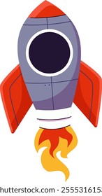 Hand Drawn Rocket Space Ship Vector Illustration