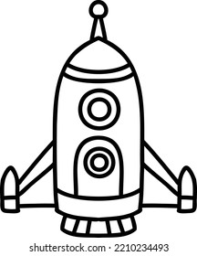 Hand Drawn rockets are flying into space illustration isolated on background