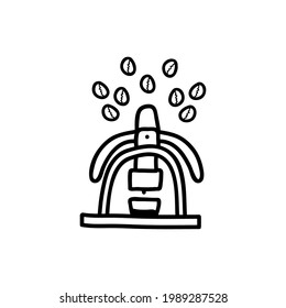 hand drawn Rok coffee maker espresso, vector illustration.