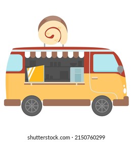 
hand drawn roll cake food truck