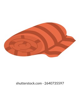 Hand drawn rolled red towel with stripes vector illustration 