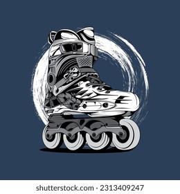 Hand drawn roller skates design suitable for t-shirt design