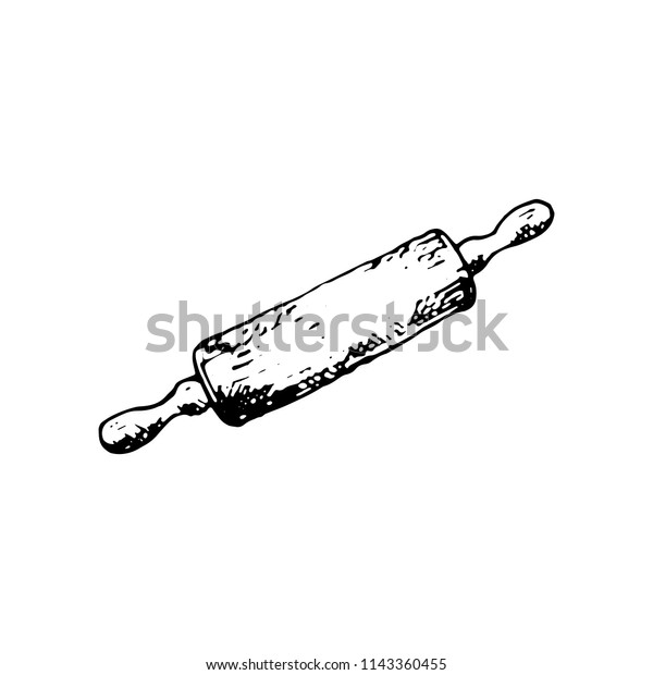 Hand Drawn Rolling Pin Doodle Sketch Stock Vector (Royalty Free) 1143360455