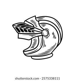 Hand Drawn Roman Empire Illustration Colorless - Knight