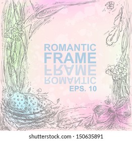 Hand drawn romantic background