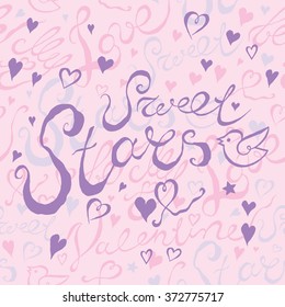 Hand drawn romantic typography