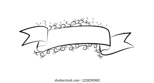hand drawn romantic wedding decor illustration. Hand drawn vector vintage illustration