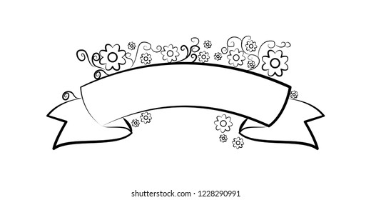 hand drawn romantic wedding decor illustration. Hand drawn vector vintage illustration