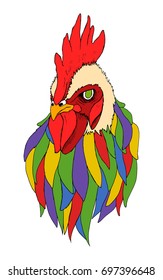 Hand drawn rooster