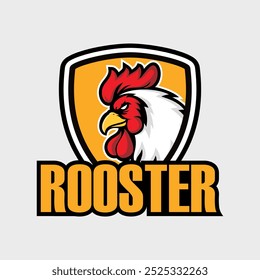 Hand drawn of  Rooster head mascot, Rooster logo isolated on  background