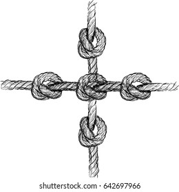 Hand drawn rope knot