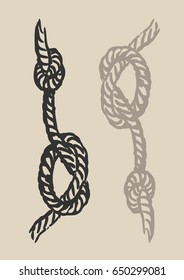 Hand drawn rope knot