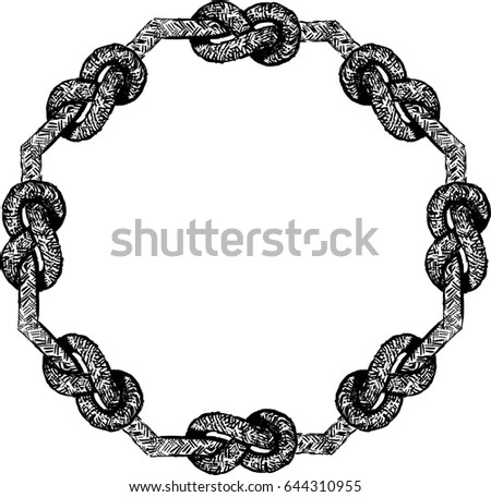 Hand drawn rope knot frame