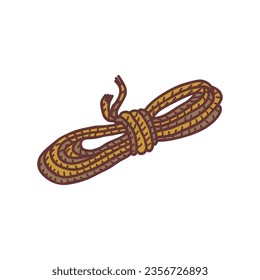 Hand drawn rope, sketch colored vector illustration