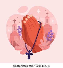 Hand drawn rosary Vector