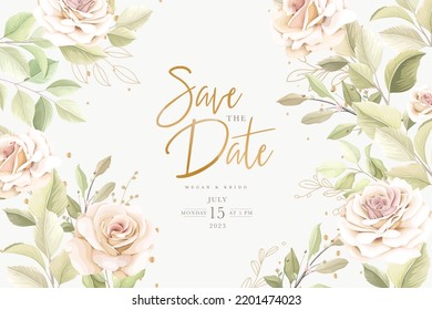 hand drawn rose background and wreath frame design