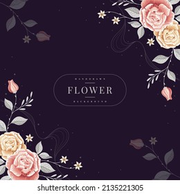 hand drawn rose flower background