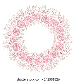 Hand drawn rose frame.