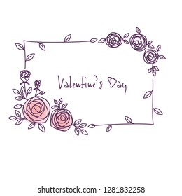 Hand drawn rose frame illustration