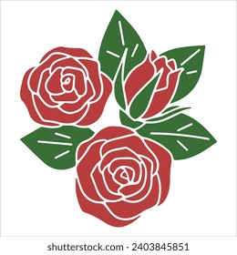 Icono de rosa dibujado a mano , Vector