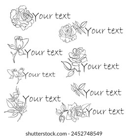 Hand drawn Rose logo. Continuous line on a transparent background.