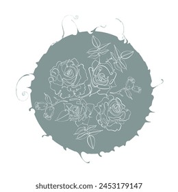 Logo de Rose dibujado a mano. Línea continua sobre fondo transparente.