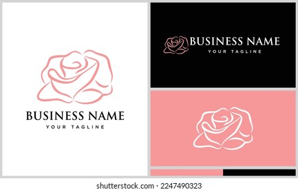 hand drawn rose logo template