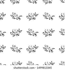 Hand drawn rose seamless pattern for print design. Rose floral seamless pattern. Spring textile texture. Repeat design element.