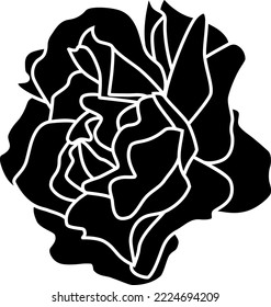 Hand drawn rose silhouette. Vector illustration
