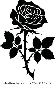 Hand drawn rose silhouette | Rose Vector