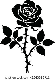 Hand drawn rose silhouette | Rose Vector