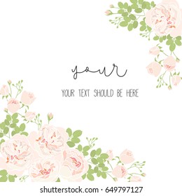 Hand drawn rose with text template