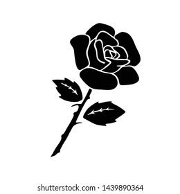 Hand drawn rose vector. rose flower illustration. silhouette rose.