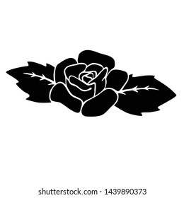 Hand drawn rose vector. rose flower illustration. silhouette rose.